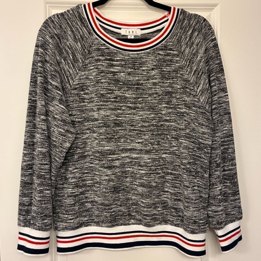 ANTHROPOLOGIE THML Long Sleeve Sweater Top Gray Women’s Size Medium